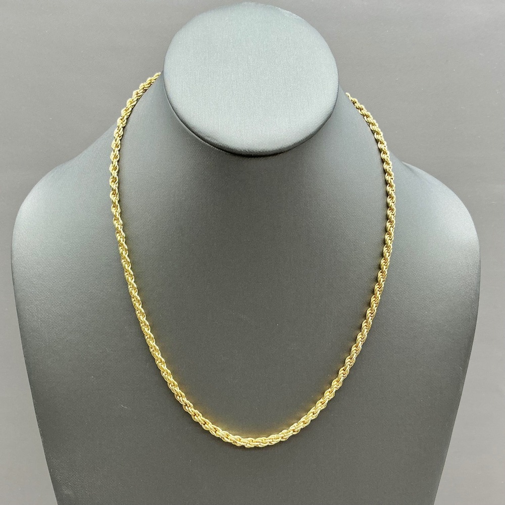 Rope Chain Necklace Women Gold Tone Twisted Link Classic Jewelry Accessory 20 In